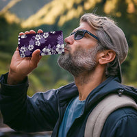 Hawaiian Hibiscus Tribal Floral Purple 4 in 1 Can Cooler Tumbler Polynesian Tapa Pattern - Polynesian Pride