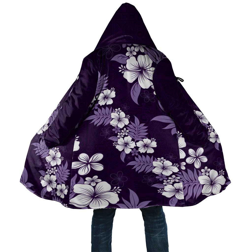 Hawaiian Hibiscus Tribal Floral Purple Cloak Polynesian Tapa Pattern - Polynesian Pride