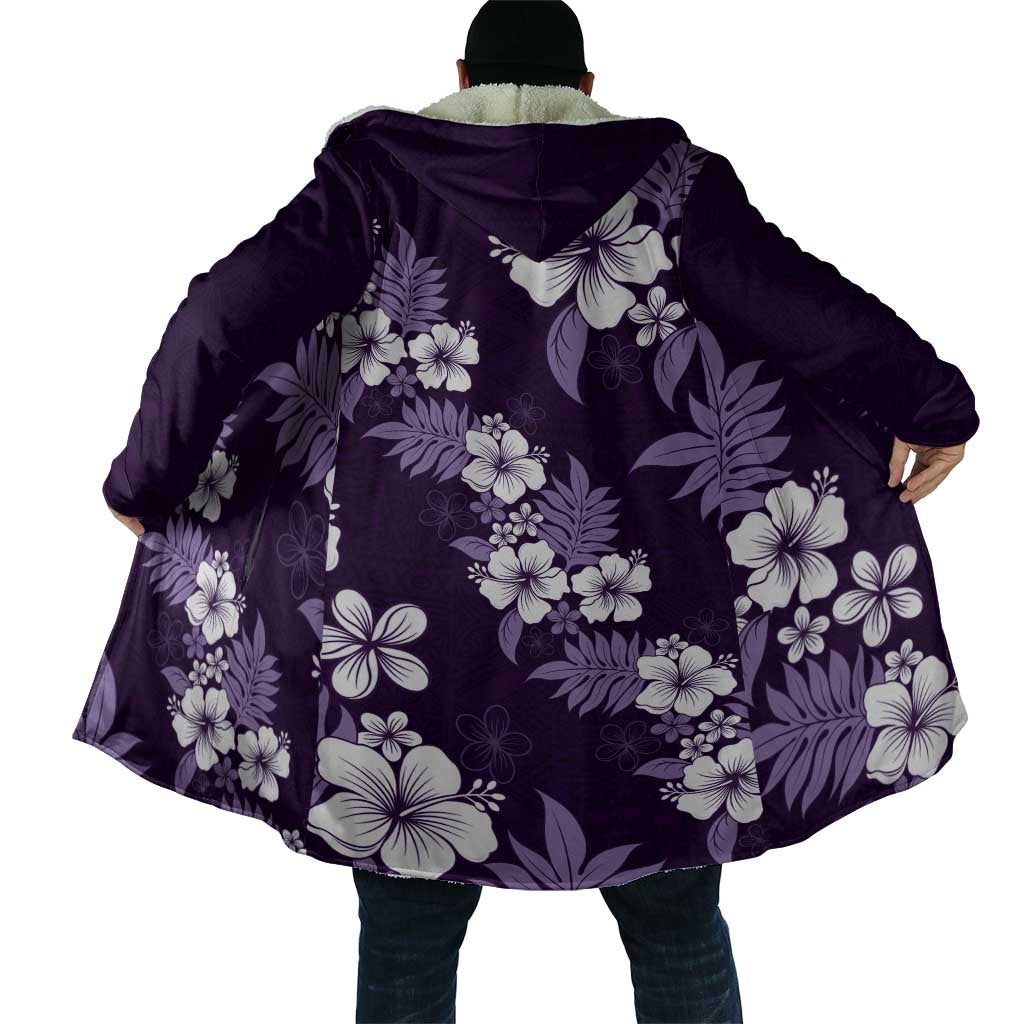 Hawaiian Hibiscus Tribal Floral Purple Cloak Polynesian Tapa Pattern - Polynesian Pride