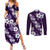 Hawaiian Hibiscus Tribal Floral Purple Couples Matching Summer Maxi Dress and Long Sleeve Button Shirt Polynesian Tapa Pattern - Polynesian Pride