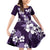 Hawaiian Hibiscus Tribal Floral Purple Family Matching Off Shoulder Short Dress and Hawaiian Shirt Polynesian Tapa Pattern - Polynesian Pride