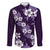 Hawaiian Hibiscus Tribal Floral Purple Family Matching Off Shoulder Short Dress and Hawaiian Shirt Polynesian Tapa Pattern - Polynesian Pride