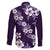 Hawaiian Hibiscus Tribal Floral Purple Family Matching Off Shoulder Short Dress and Hawaiian Shirt Polynesian Tapa Pattern - Polynesian Pride