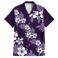 Hawaiian Hibiscus Tribal Floral Purple Family Matching Puletasi and Hawaiian Shirt Polynesian Tapa Pattern - Polynesian Pride