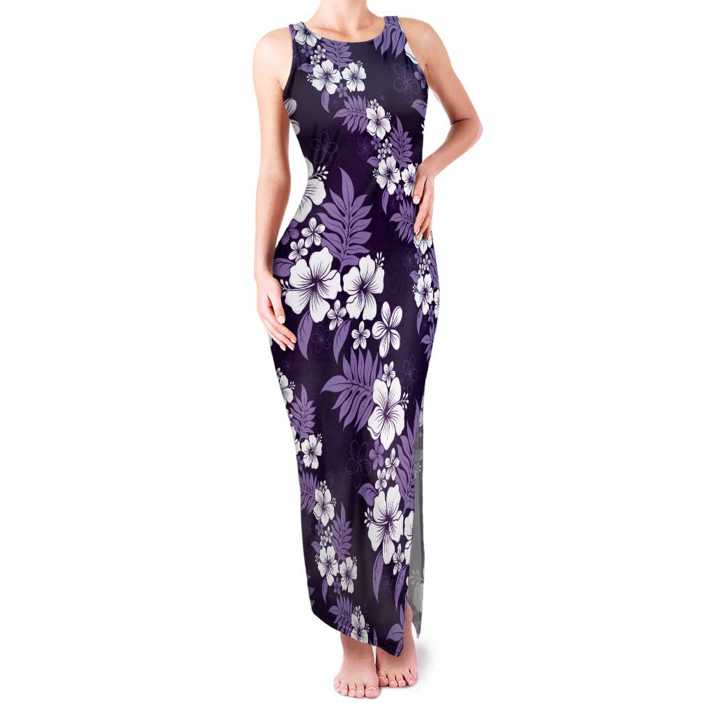 Hawaiian Hibiscus Tribal Floral Purple Family Matching Tank Maxi Dress and Hawaiian Shirt Polynesian Tapa Pattern - Polynesian Pride