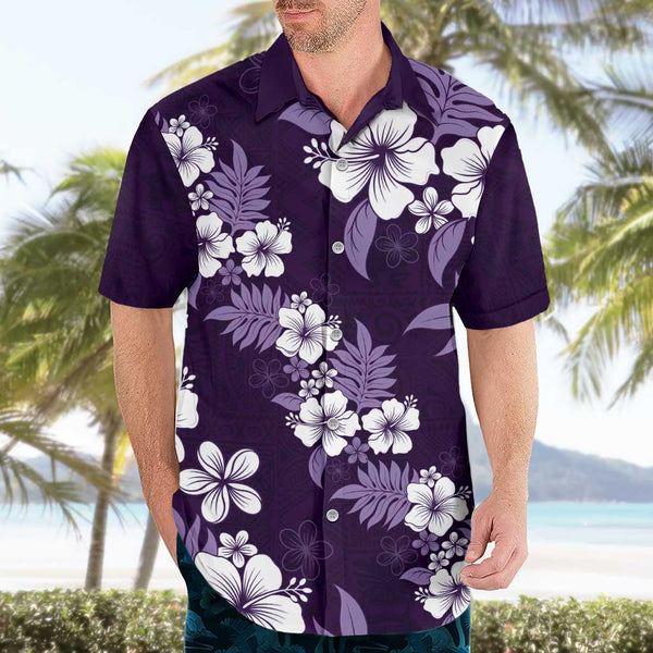 Hawaii Hawaiian Shirt Polynesia Purple Fish Hook LT13