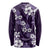 Hawaiian Hibiscus Tribal Floral Purple Long Sleeve Shirt Polynesian Tapa Pattern - Polynesian Pride