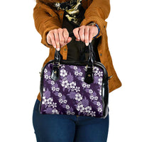 Hawaiian Hibiscus Tribal Floral Purple Shoulder Handbag Polynesian Tapa Pattern - Polynesian Pride
