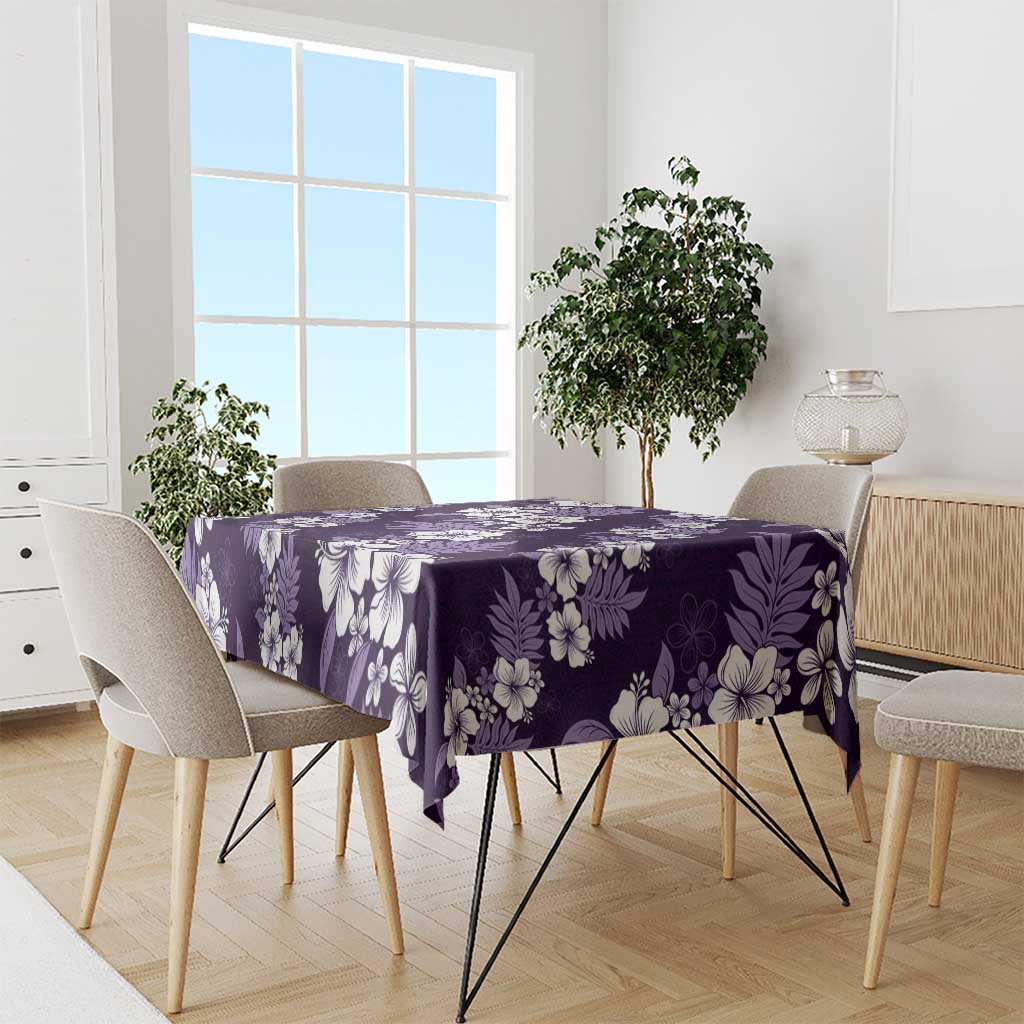Hawaiian Hibiscus Tribal Floral Purple Tablecloth Polynesian Tapa Pattern - Polynesian Pride