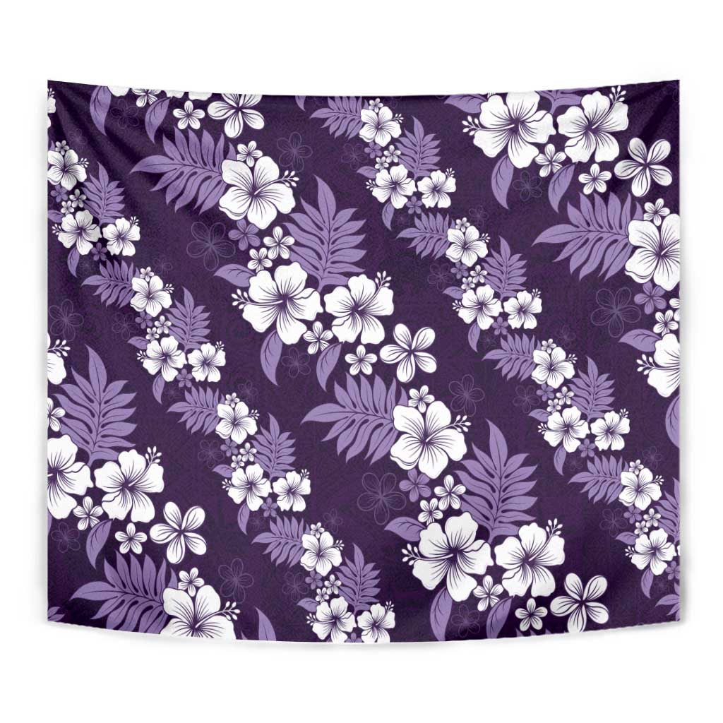 Hawaiian Hibiscus Tribal Floral Purple Tapestry Polynesian Tapa Pattern - Polynesian Pride