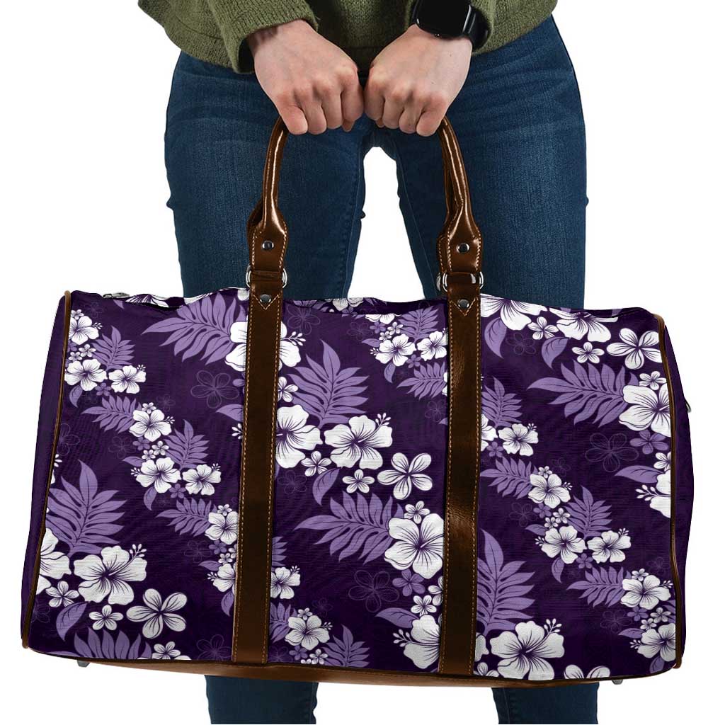 Hawaiian Hibiscus Tribal Floral Purple Travel Bag Polynesian Tapa Pattern LT01 Purple - Polynesian Pride
