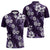 Hawaiian Hibiscus Tribal Floral Purple Zipper Polo Shirt Polynesian Tapa Pattern - Polynesian Pride