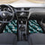 Hawaiian Hibiscus Tribal Floral Teal Car Mats Polynesian Tapa Pattern - Polynesian Pride