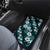 Hawaiian Hibiscus Tribal Floral Teal Car Mats Polynesian Tapa Pattern - Polynesian Pride