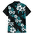 Hawaiian Hibiscus Tribal Floral Teal Family Matching Off Shoulder Maxi Dress and Hawaiian Shirt Polynesian Tapa Pattern - Polynesian Pride