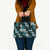 Hawaiian Hibiscus Tribal Floral Teal Leather Bag Polynesian Tapa Pattern - Polynesian Pride