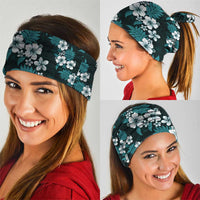 Hawaiian Hibiscus Tribal Floral Teal Neck Gaiter Polynesian Tapa Pattern - Polynesian Pride