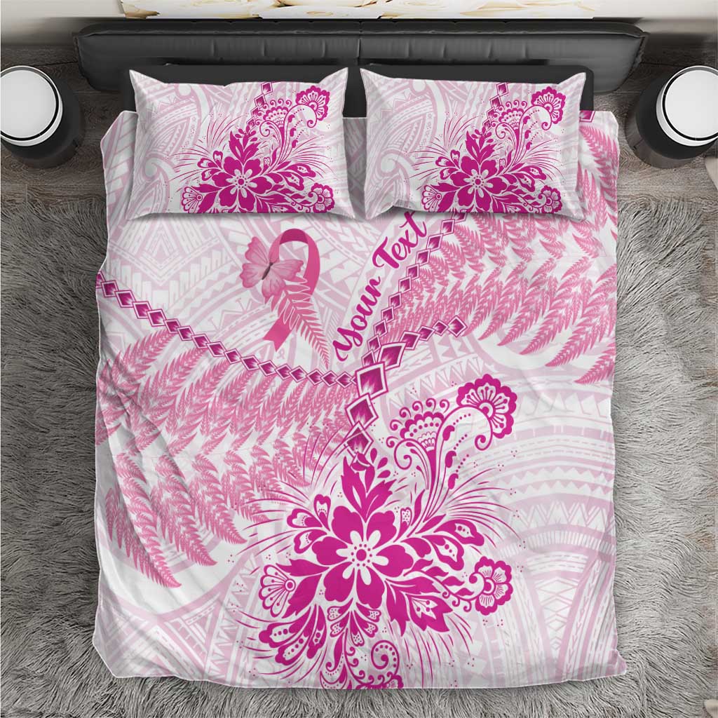 Personalised New Zealand Pink Fern Breast Cancer Bedding Set Polynesian Pattern LT01 Pink - Polynesian Pride
