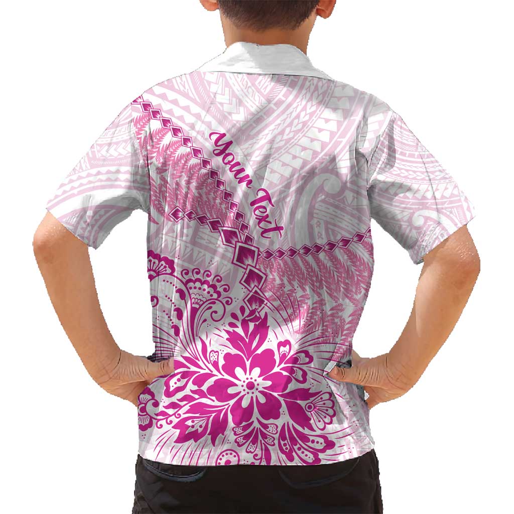 Personalised New Zealand Pink Fern Breast Cancer Family Matching Tank Maxi Dress and Hawaiian Shirt Polynesian Pattern LT01 - Polynesian Pride