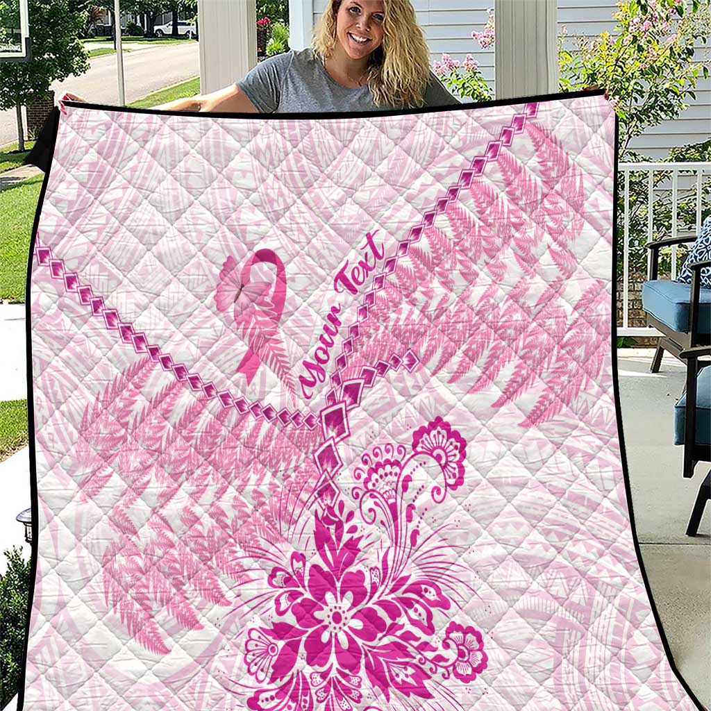Personalised New Zealand Pink Fern Breast Cancer Quilt Polynesian Pattern LT01 Pink - Polynesian Pride