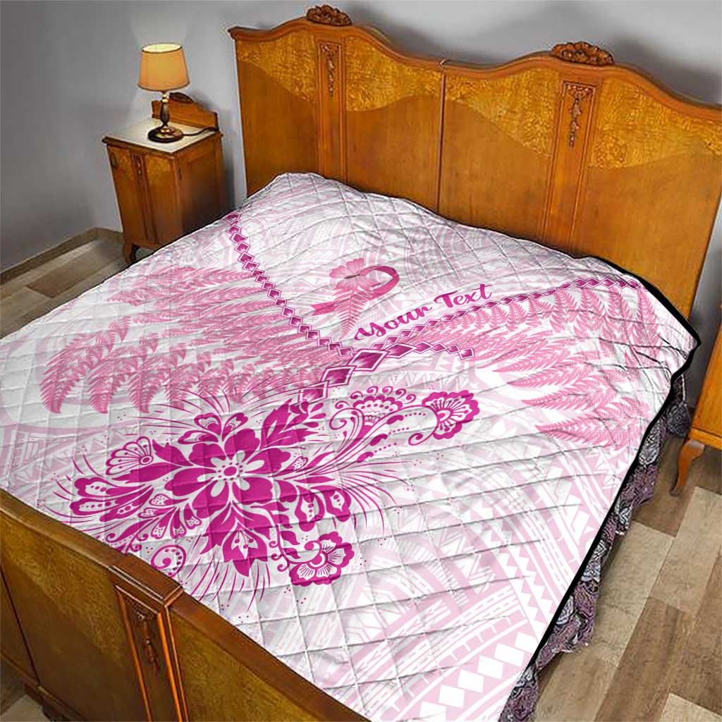 Personalised New Zealand Pink Fern Breast Cancer Quilt Polynesian Pattern LT01 - Polynesian Pride