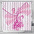 Personalised New Zealand Pink Fern Breast Cancer Shower Curtain Polynesian Pattern