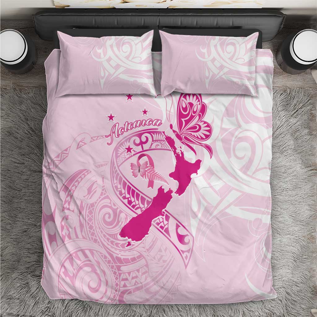 Personalised Aotearoa Breast Cancer Bedding Set New Zealand Maori Pattern LT01 Pink - Polynesian Pride