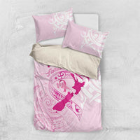 Personalised Aotearoa Breast Cancer Bedding Set New Zealand Maori Pattern