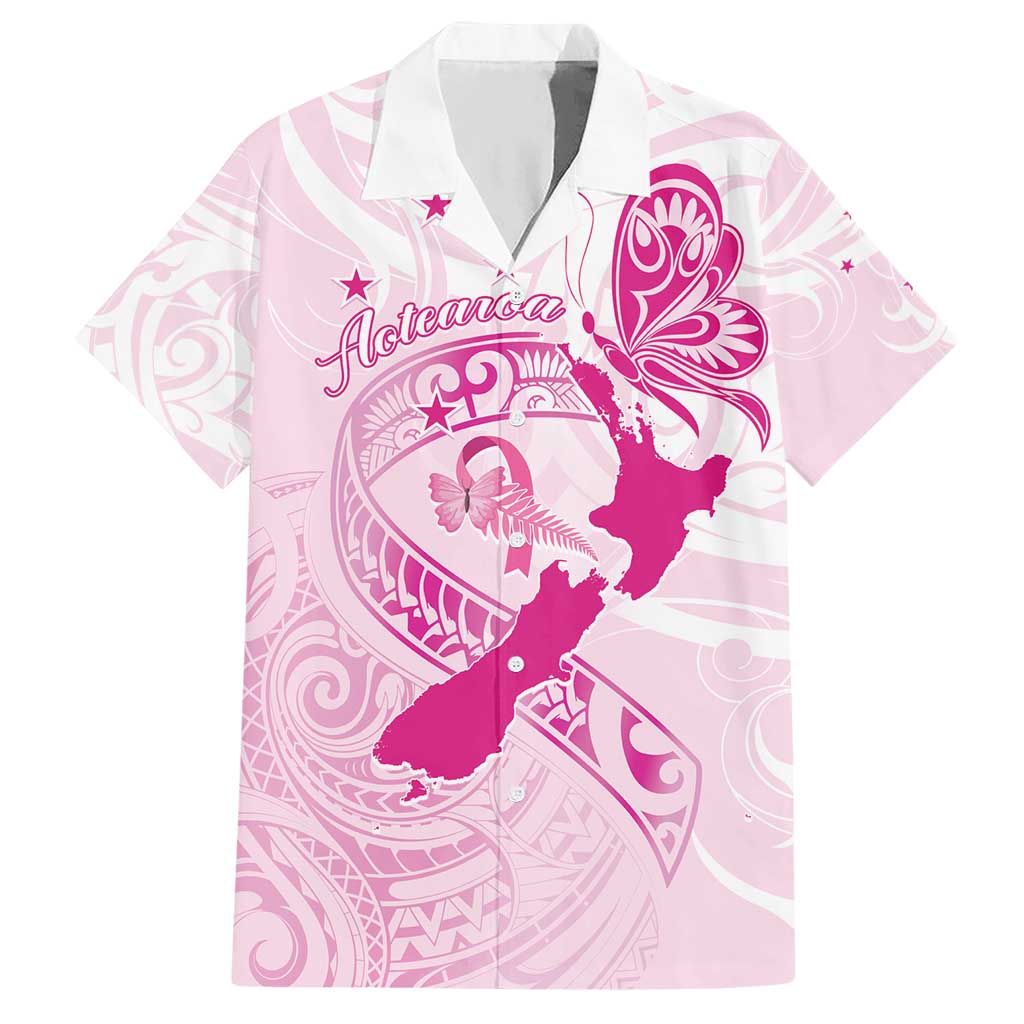 Personalised Aotearoa Breast Cancer Hawaiian Shirt New Zealand Maori Pattern LT01 Pink - Polynesian Pride