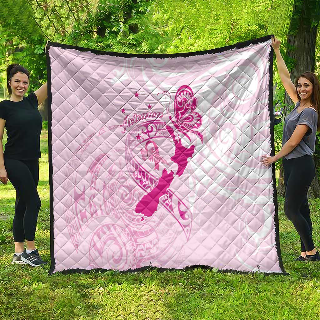 Personalised Aotearoa Breast Cancer Quilt New Zealand Maori Pattern