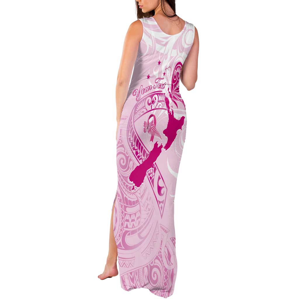 Personalised Aotearoa Breast Cancer Tank Maxi Dress New Zealand Maori Pattern