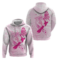 Personalised Aotearoa Breast Cancer Zip Hoodie New Zealand Maori Pattern LT01 - Polynesian Pride