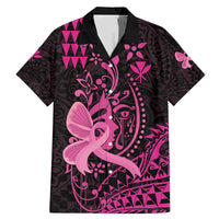 Hawaii Breast Cancer Family Matching Mermaid Dress and Hawaiian Shirt Girl Floral Kakau Pattern