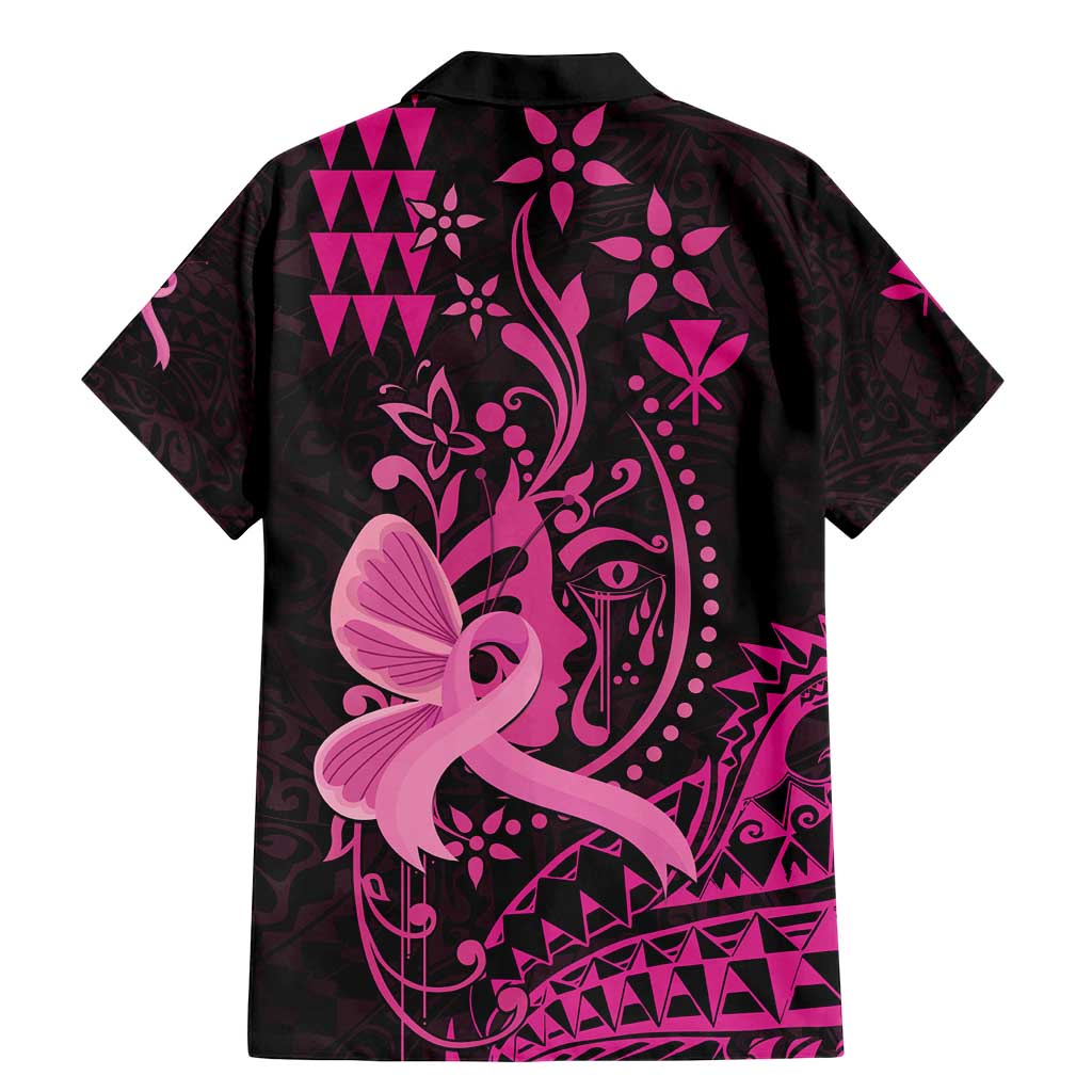 Hawaii Breast Cancer Family Matching Mermaid Dress and Hawaiian Shirt Girl Floral Kakau Pattern