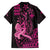Hawaii Breast Cancer Family Matching Off Shoulder Short Dress and Hawaiian Shirt Girl Floral Kakau Pattern
