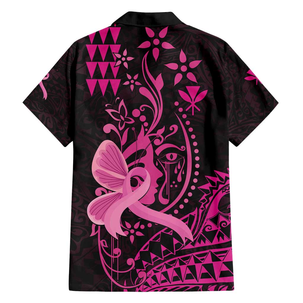 Hawaii Breast Cancer Family Matching Summer Maxi Dress and Hawaiian Shirt Girl Floral Kakau Pattern