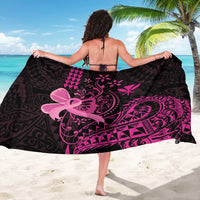 Hawaii Breast Cancer Sarong Girl Floral Kakau Pattern