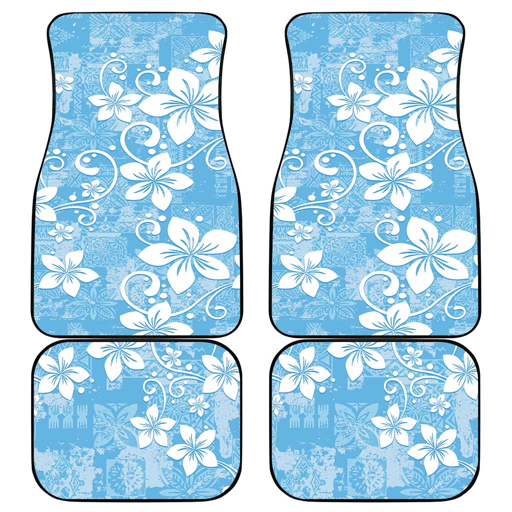 Fiji Tapa Pattern Car Mats Plumeria Floral