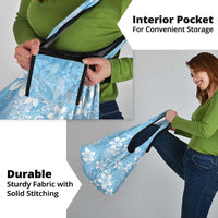 Fiji Tapa Pattern Grocery Bag Plumeria Floral