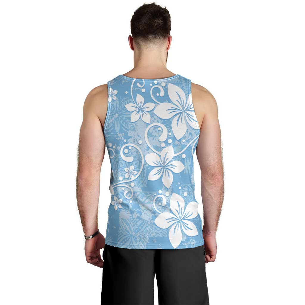 Fiji Tapa Pattern Men Tank Top Plumeria Floral