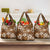 Plumeria Floral Tapa Pattern Vintage Gold Grocery Bag