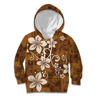 Plumeria Floral Tapa Pattern Vintage Gold Kid Hoodie