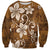 Plumeria Floral Tapa Pattern Vintage Gold Sweatshirt