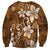 Plumeria Floral Tapa Pattern Vintage Gold Sweatshirt