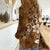 Plumeria Floral Tapa Pattern Vintage Gold Women Casual Shirt