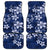 Plumeria Floral Tapa Pattern Navy Blue Car Mats