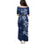 Plumeria Floral Tapa Pattern Navy Blue Puletasi