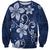 Plumeria Floral Tapa Pattern Navy Blue Sweatshirt