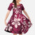 Plumeria Floral Tapa Pattern Ruby Pink Family Matching Summer Maxi Dress and Hawaiian Shirt