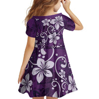 Plumeria Floral Tapa Pattern Amethyst Purple Family Matching Off Shoulder Maxi Dress and Hawaiian Shirt
